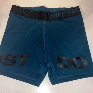 Dark Blue/Green Nike Pro Shorts